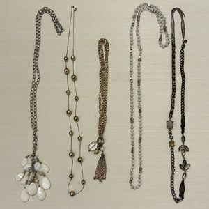 White & Gold Necklace Set